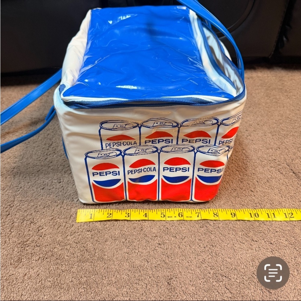 Vintage Pepsi Cola Cans Soft Vinyl Cooler Zipper Beverage Drink Soda - Picture 9 of 9